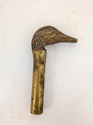 Bastón cabeza ganso pato latón mango acabado tornillo en bastón de 4" Foto 1 de 4