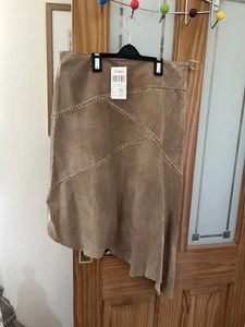 Falda vintage de gamuza Etam con dobladillo asimétrico. 14 nuevos con etiquetas - Imagen 1 de 11