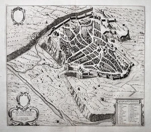 Acquapendente Lazio Italy Etching Engraving Blaeu Mortier 1704 - Picture 1 of 1