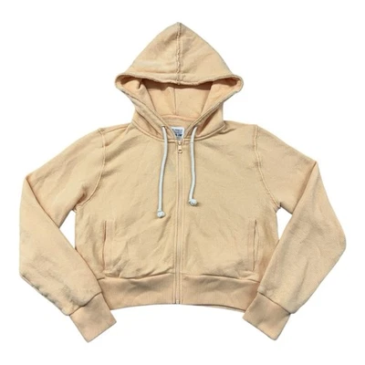 Sudadera con capucha corta con cremallera American Eagle para mujer talla grande naranja claro Foto 1 de 4