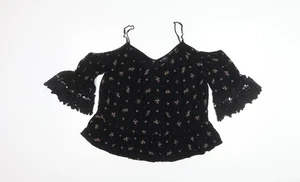 River Island Women’s Black Petite Floral Blouse - Picture 1 of 12