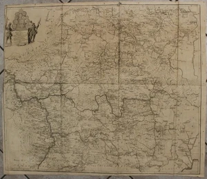 THURINGIA GERMANY 1732 BESSEL OVERSIZE UNUSUAL ANTIQUE COPPER ENGRAVED MAP - Picture 1 of 1