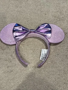 Minnie Maus Ohren Disney Parks Lavendel Lila Magische Schleife Glitzer Stirnband - Bild 1 von 9