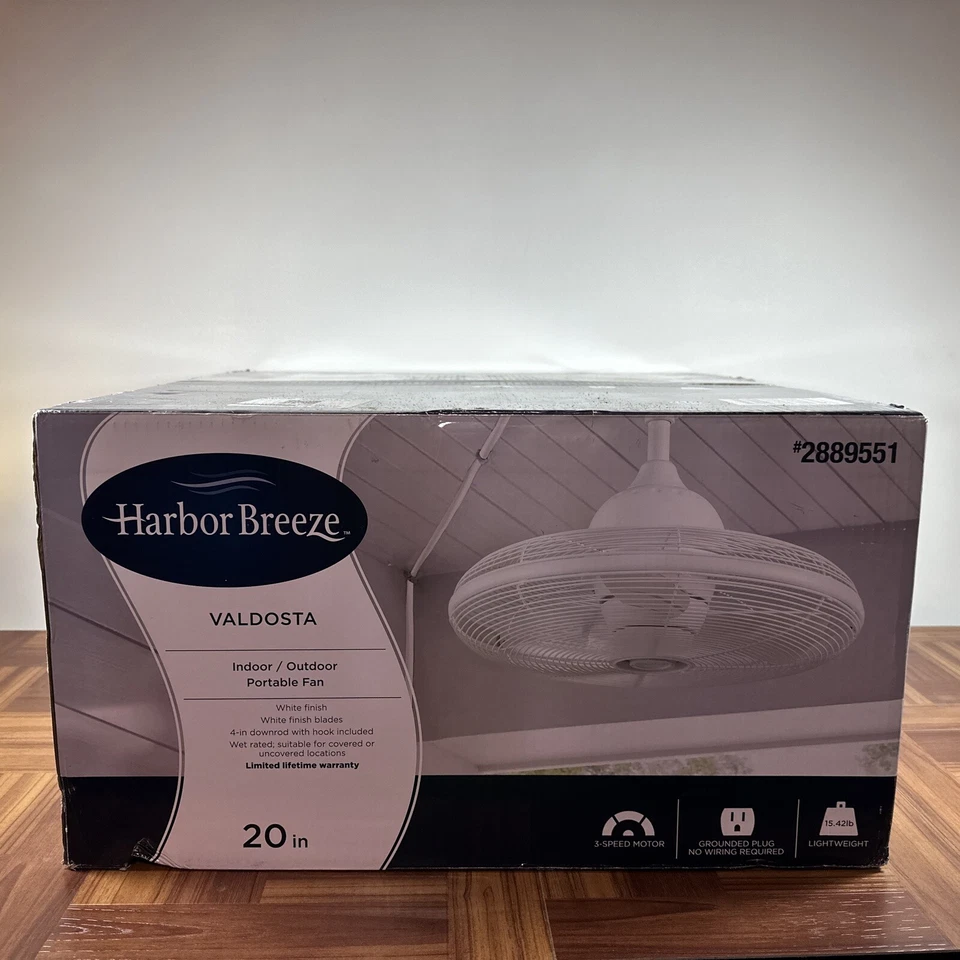 Harbor Breeze Valdosta 20" Portable Indoor/Outdoor Fan - L1120H-WH - Image 1 of 4