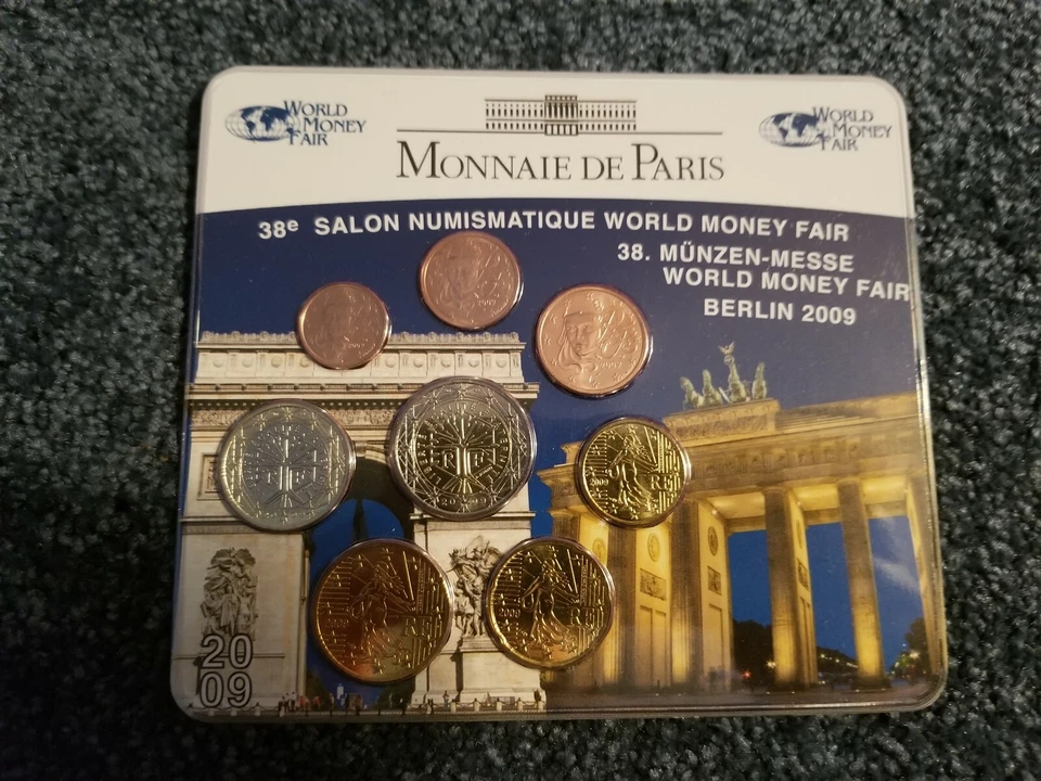 Francia 2009 Euro Set en Tarjeta de Presentación - UNC Sin Circular - Monnaie de Paris Foto 1 de 2