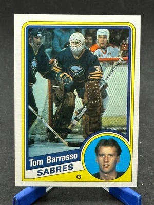 1984-85 TOPPS #14 Tom Barrasso Rookie Card RC Buffalo Sabres HOF - Image 1 of 4