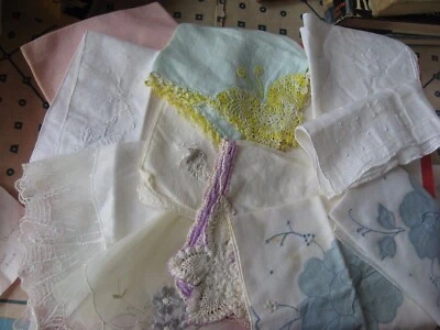 11 Vintage Ladies Handkerchiefs, Assorted, Lace, Embroidery, Crochet, Cutwork - Image 1 of 4
