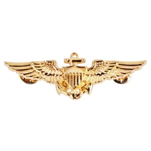WW2 WWII U.S.Navy-Marines Pilot AVIATOR WINGS PIN BADGE Golden - Bild 1 von 4
