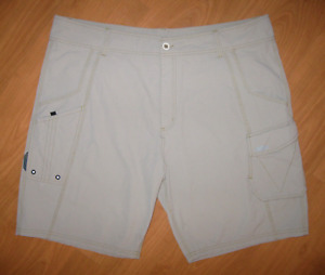 AFTCO Men's Size 42 Sand Color Nylon Performance Stretch Fishing Shorts