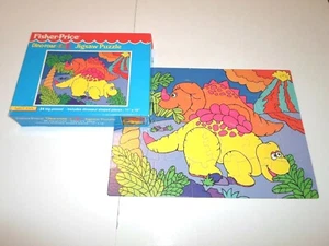 Complete ! Dino-Roar Puzzle *Dinosaur Shaped Pieces* Fisher-Price Volcano 24 PC - Picture 1 of 8