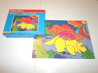 Complete ! Dino-Roar Puzzle *Dinosaur Shaped Pieces* Fisher-Price Volcano 24 PC - Image 1 of 4