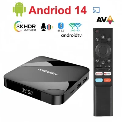 Smart TV Box Android 14 H313 16GB AV1 8K Dual WIFI 6 TV98 PLUS TV Media Player R - image 1 of 4