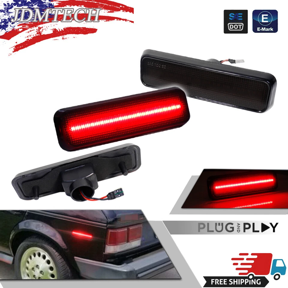 2x Luces de señalización laterales traseras LED ahumadas para camioneta Dodge D150 D250 D350 W150 W250 Foto 1 de 4