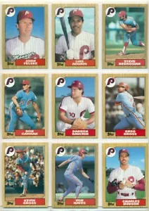 MLB-BASEBALL KARTEN SET-1987 TOPPS-PHILADELPHIA PHILLIES-25 KARTEN-FELSKE-MADDUX - Bild 1 von 3