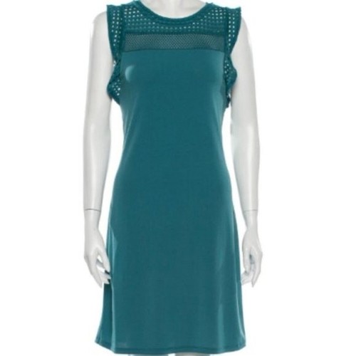 Abito smanicato traforato Michael Kors nuovo con etichette blu acqua maglia cambio matrimonio XS