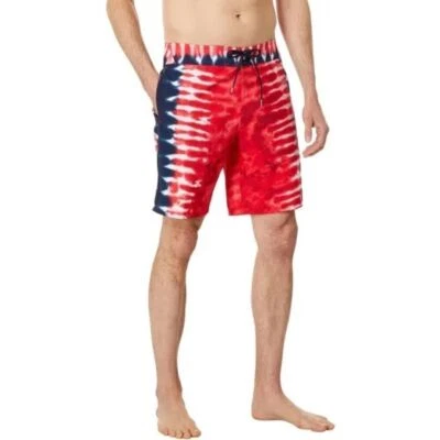 Bañador Volcom Mod-Tech rojo blanco y azul tie dye talla 30 Foto 1 de 4