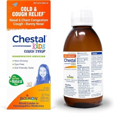 Boiron Chestal Kids Cold and Cough Syrup, 6.7 Fl Oz, Non-Drowsy, Dye Free - Image 1 of 2