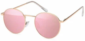 Sonnenbrille in Panto-Form mit runden Flachgläsern und Metall Bügel, Unisex - Bild 1 von 15