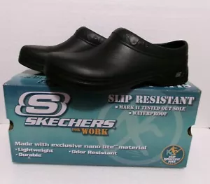 SKECHERS FOR WORK DAMEN 9 SCHWARZ CLOGS RUTSCHFEST WASSERDICHT Nano Lite - Bild 1 von 12