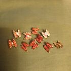 CRAFTS METAL RED BUTTERFLY BRADS x 10 NEVER OPENED
