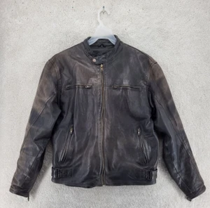 Pro-Rider USA, Leather Biker Jacket Size Medium 44" chest Brown quality leather - Picture 1 of 8