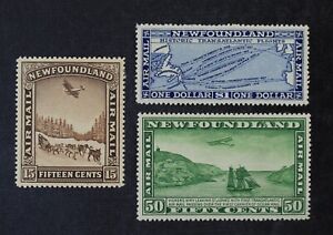CKStamps: Canada Stamps Collection Newfoundland Scott#C6 Mint NH OG #C7 C8 LH OG