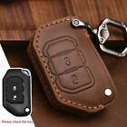 Leather Remote Key Fob Case Cover Holder Shell For Jeep Wrangler Gladiator JL