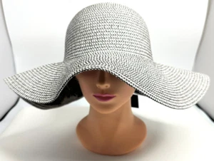 David and Young Women's Paper Straw Sun Hat Gray/White, One Size - Picture 1 of 4