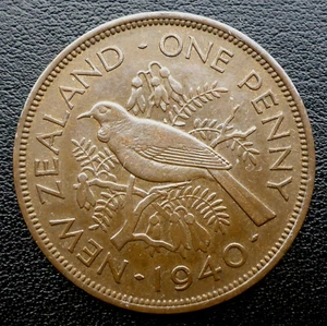 NEW ZEALAND 1940 LARGE CENT HIGH GRADE COIN CANADA SHIP $1.99 US - Picture 1 of 2