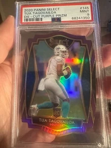 TUA TAGOVAILOA ^` 2020 Panini Select Die Cut Purple Prizm Rookie PSA 9 . - Picture 1 of 2