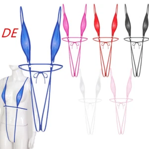 DE Damen Bademode Micro Bikini String Urlaub Strandbekleidung Baden Sexy Dessous - Picture 1 of 68
