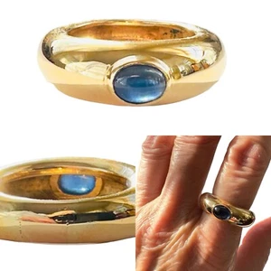 Chaumet Paris Oval Cabochon 1.00 Carat Sapphire 18k 9.33 grams 8.6 mm Size 9 - Picture 1 of 20