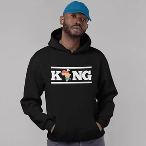 KING Africa Hoodie Gift African Continent Country Heritage Black History Hoody - Picture 1 of 5