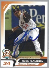 2012 Grandstand Bowie Baysox Eddie Gamboa IP autograph signed card