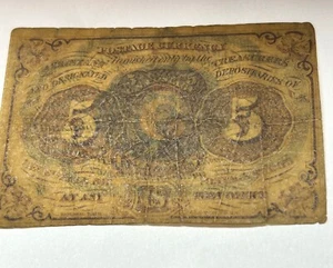 1862 5 Cent Portowährung, Bruchwährung, veralteter Schein - Bild 1 von 2