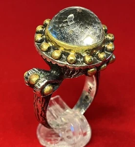 Anello Bora Yasar Argento Sterling Pietra Sfaccettata Stile Brutalista Taglia 7,5 - Foto 1 di 12