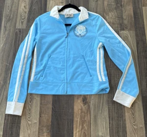 Juicy Couture Trainingsjacke blau Damen Größe Medium durchgehender Reißverschluss - Bild 1 von 9