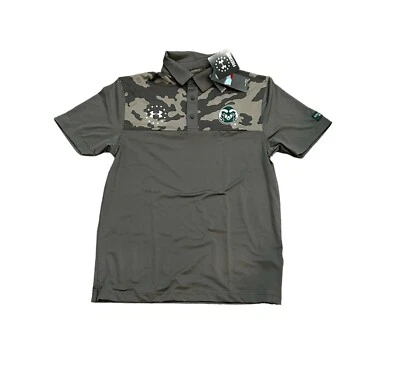NEW NWT Colorado State Rams Under Armour Men's Camo Freedom Polo Shirt Small - Image 1 of 2