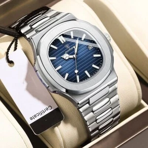 Luxury Analog Men's Watch Waterproof Quartz Wristwatch Luminous Stainless Steel