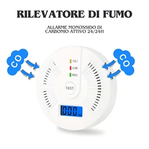 Rilevatore Monossido Di Carbonio Fumo CO2 Testato Casa Hotel B&B Sicurezza Pro - Foto 1 di 7