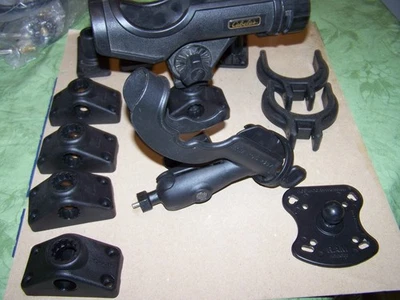 RAM-ROD 2007 Fishing Rod Holder w/ Single Socket Arm f/ 1.5" Ball Base W/lot - Image 1 of 4