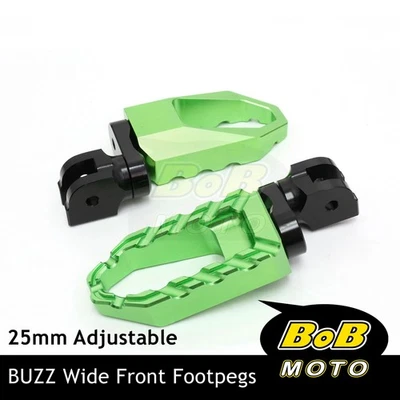 Para Kawasaki Versys KLE 650 06-14 13 BUZZ 25mm Extender Clavijas Delanteras VERDE Foto 1 de 4