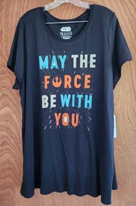 Star Wars Torrid Plus 3X Black Graphic Crew Neck Short Sleeve Tee NWT New - Picture 1 of 7