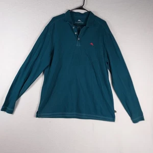 Polo uomo Tommy Bahama manica lunga L blu acqua cotone Supima - Foto 1 di 9