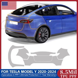 Tesla Model Y 2020-2024 Rear Bumper Precut Paint Protection Film Clear PPF TPU - Bild 1 von 17