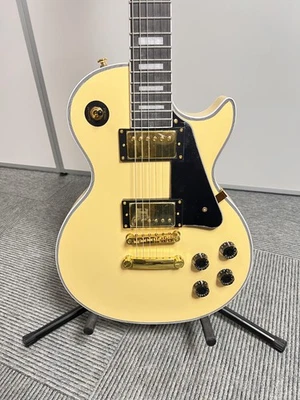 US WarehouseMilk Yellow LP electric guitar Mahogany body Gold hardware HH pickup - Image 1 of 4