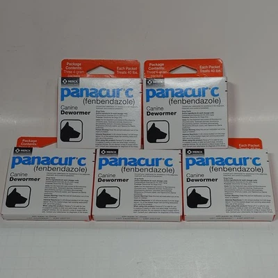Panacur C Canine Dog Dewormer Three 4 Gram Packs Each Exp 01/27 Lot of 5 Boxes - Image 1 of 4