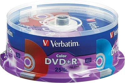 Verbatim Color Life Series DVD+R 4.7GB 16x Speed & 120 Min - 25 Discs New Sealed - Image 1 of 2