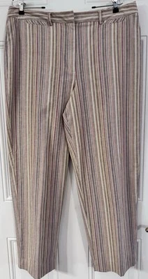 Pantalones chinos Talbots 16 verticales elásticos a rayas multicolor LW pantalones al tobillo Foto 1 de 4