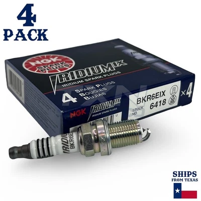 Pacote com 4 velas de ignição NGK Iridium IX 6418 BKR6EIX - Imagem 1 de 3